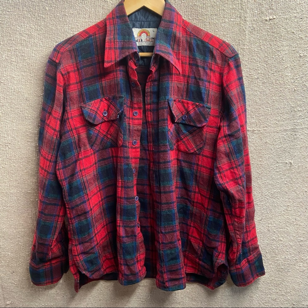 Wool Plaid Button Up